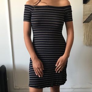 Urban Outfitters Off the shoulder striped dress